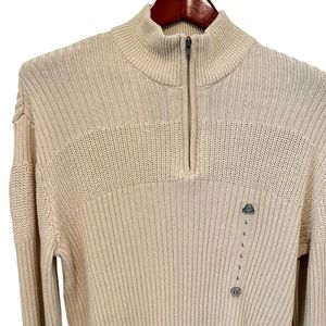 American Rag Cotton Zip Neck Sweater L NWT